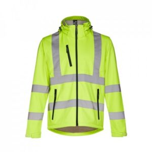ZAGREB WORK. High-visibility softshell jacket for men, with removable hood - Image 3